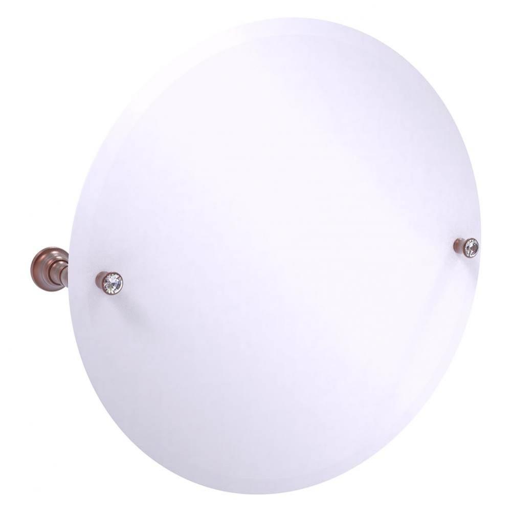 Carolina Crystal Collection Frameless Round Tilt Mirror with Beveled Edge - Antique Copper