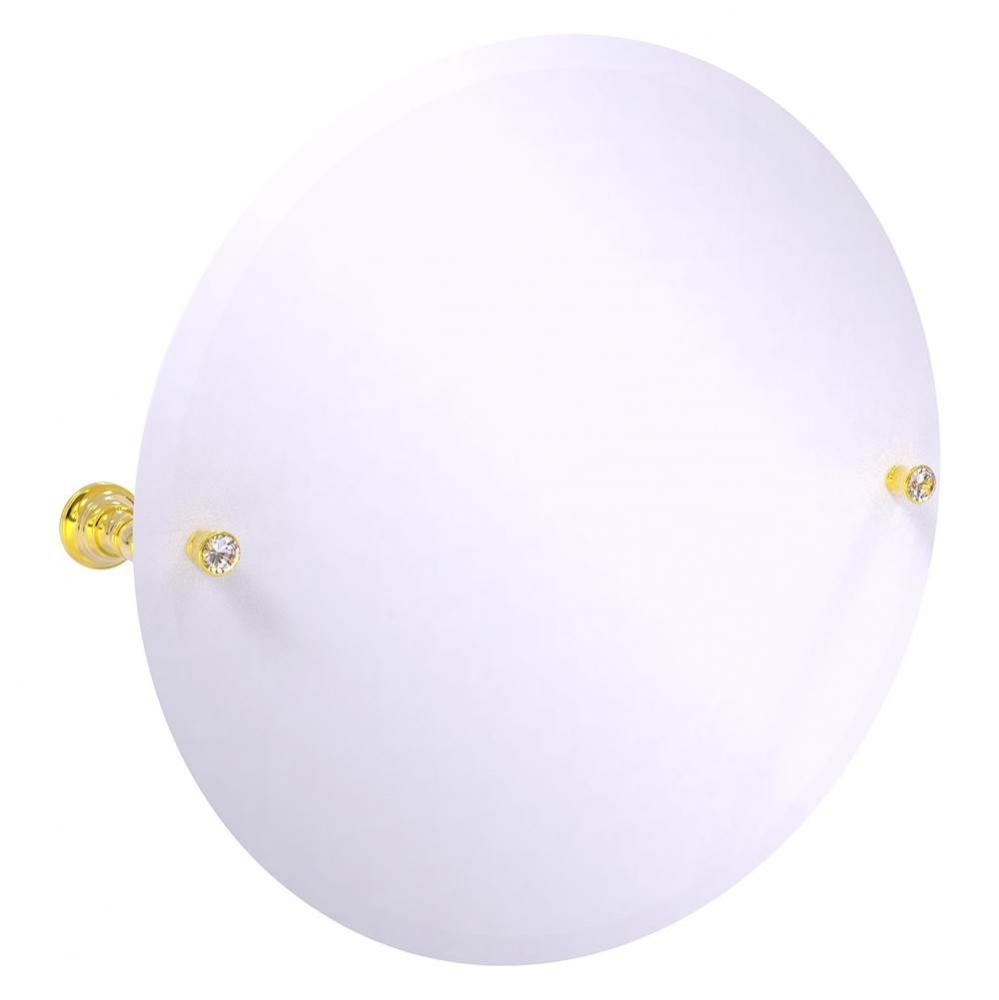Carolina Crystal Collection Frameless Round Tilt Mirror with Beveled Edge - Polished Brass