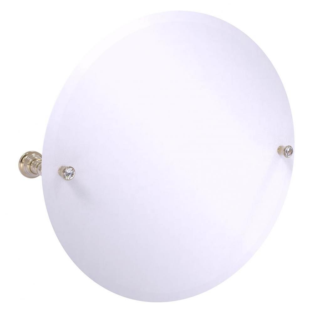 Carolina Crystal Collection Frameless Round Tilt Mirror with Beveled Edge - Antique Pewter