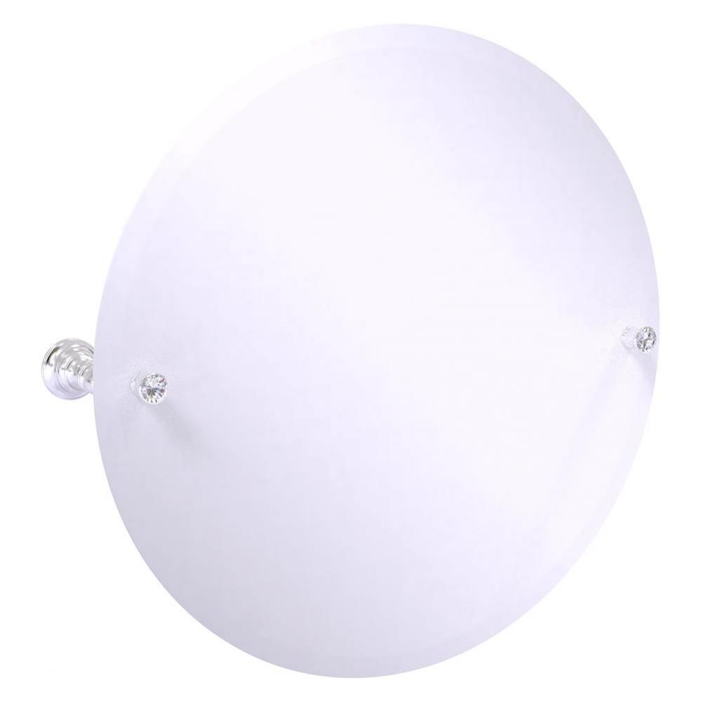 Carolina Crystal Collection Frameless Round Tilt Mirror with Beveled Edge - Satin Chrome