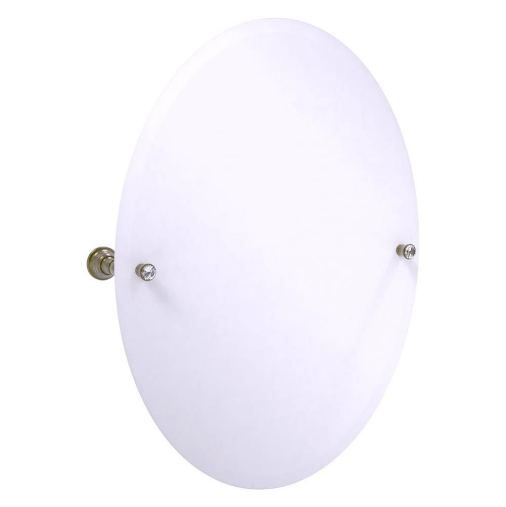 Carolina Crystal Collection Frameless Oval Tilt Mirror with Beveled Edge - Antique Brass