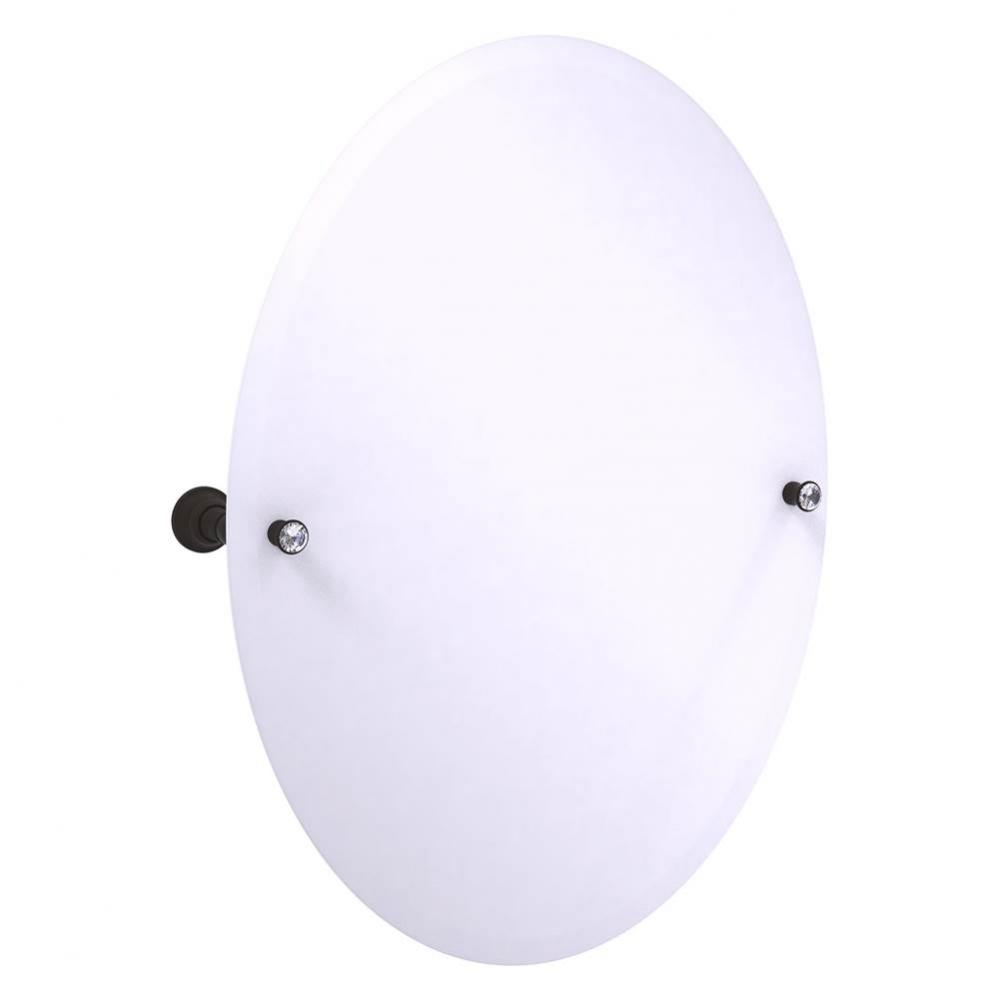 Carolina Crystal Collection Frameless Oval Tilt Mirror with Beveled Edge - Oil Rubbed Bronze