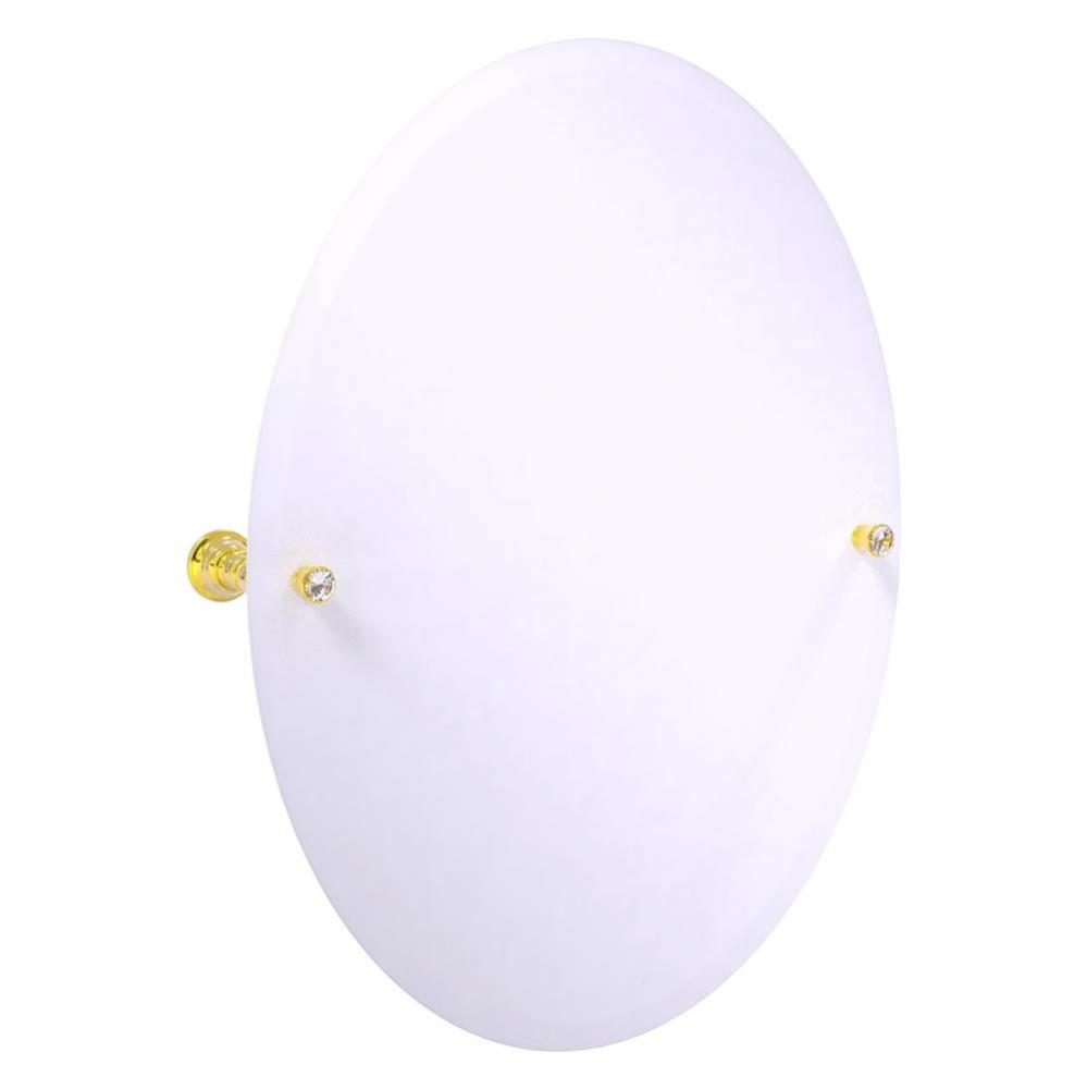 Carolina Crystal Collection Frameless Oval Tilt Mirror with Beveled Edge - Polished Brass