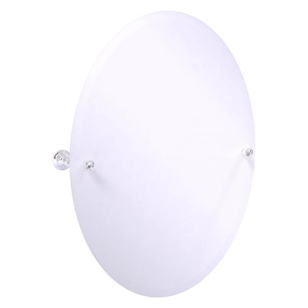 Carolina Crystal Collection Frameless Oval Tilt Mirror with Beveled Edge - Polished Chrome