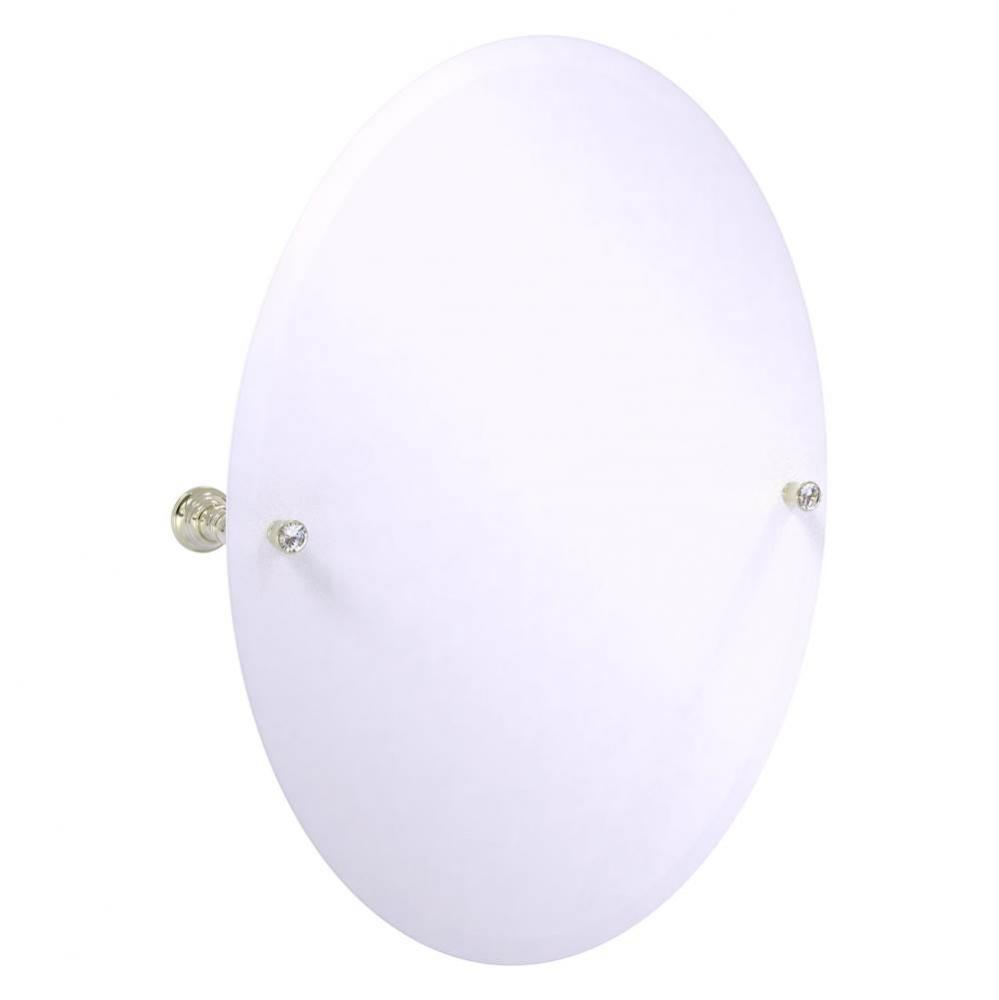 Carolina Crystal Collection Frameless Oval Tilt Mirror with Beveled Edge - Polished Nickel