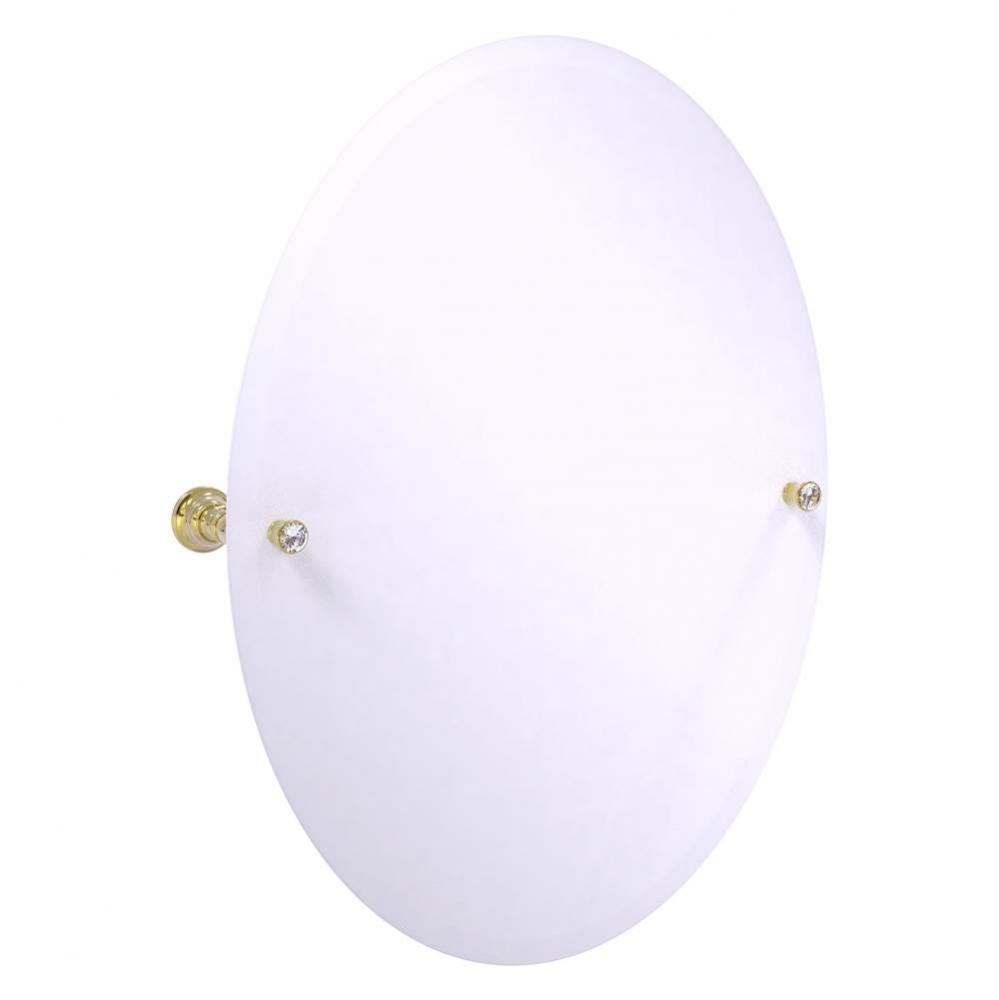 Carolina Crystal Collection Frameless Oval Tilt Mirror with Beveled Edge - Unlacquered Brass