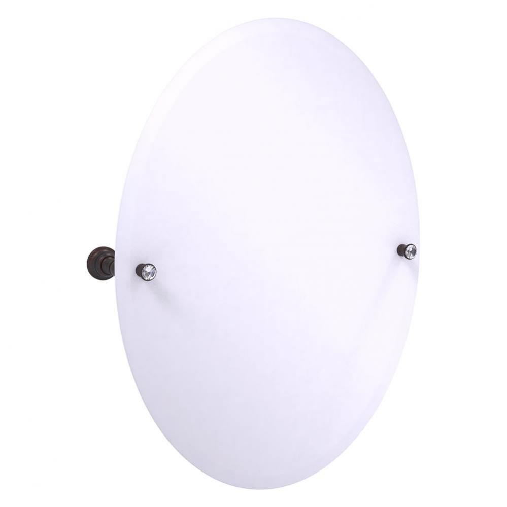 Carolina Crystal Collection Frameless Oval Tilt Mirror with Beveled Edge - Venetian Bronze