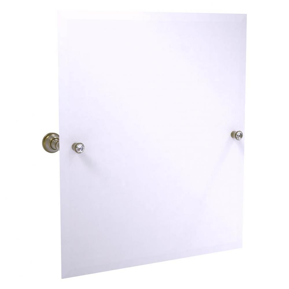 Carolina Crystal Collection Frameless Rectangular Tilt Mirror with Beveled Edge - Antique Brass