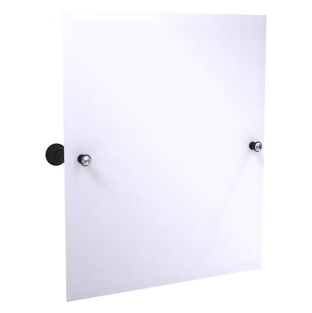 Carolina Crystal Collection Frameless Rectangular Tilt Mirror with Beveled Edge - Matte Black