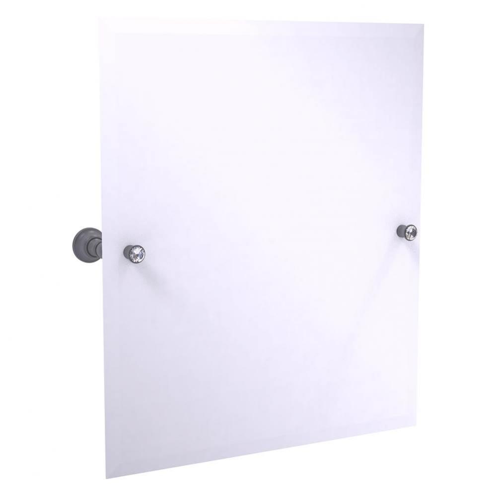 Carolina Crystal Collection Frameless Rectangular Tilt Mirror with Beveled Edge - Matte Gray