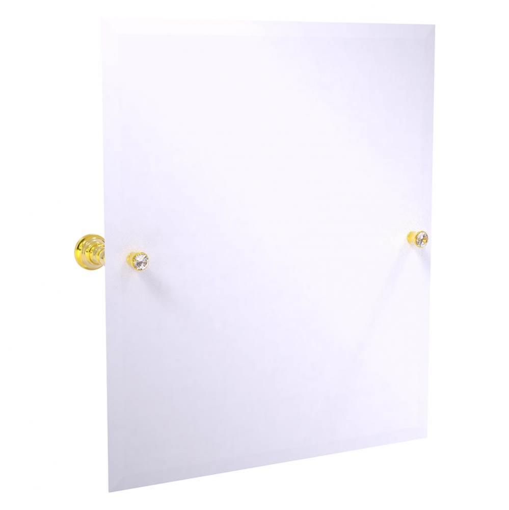 Carolina Crystal Collection Frameless Rectangular Tilt Mirror with Beveled Edge - Polished Brass