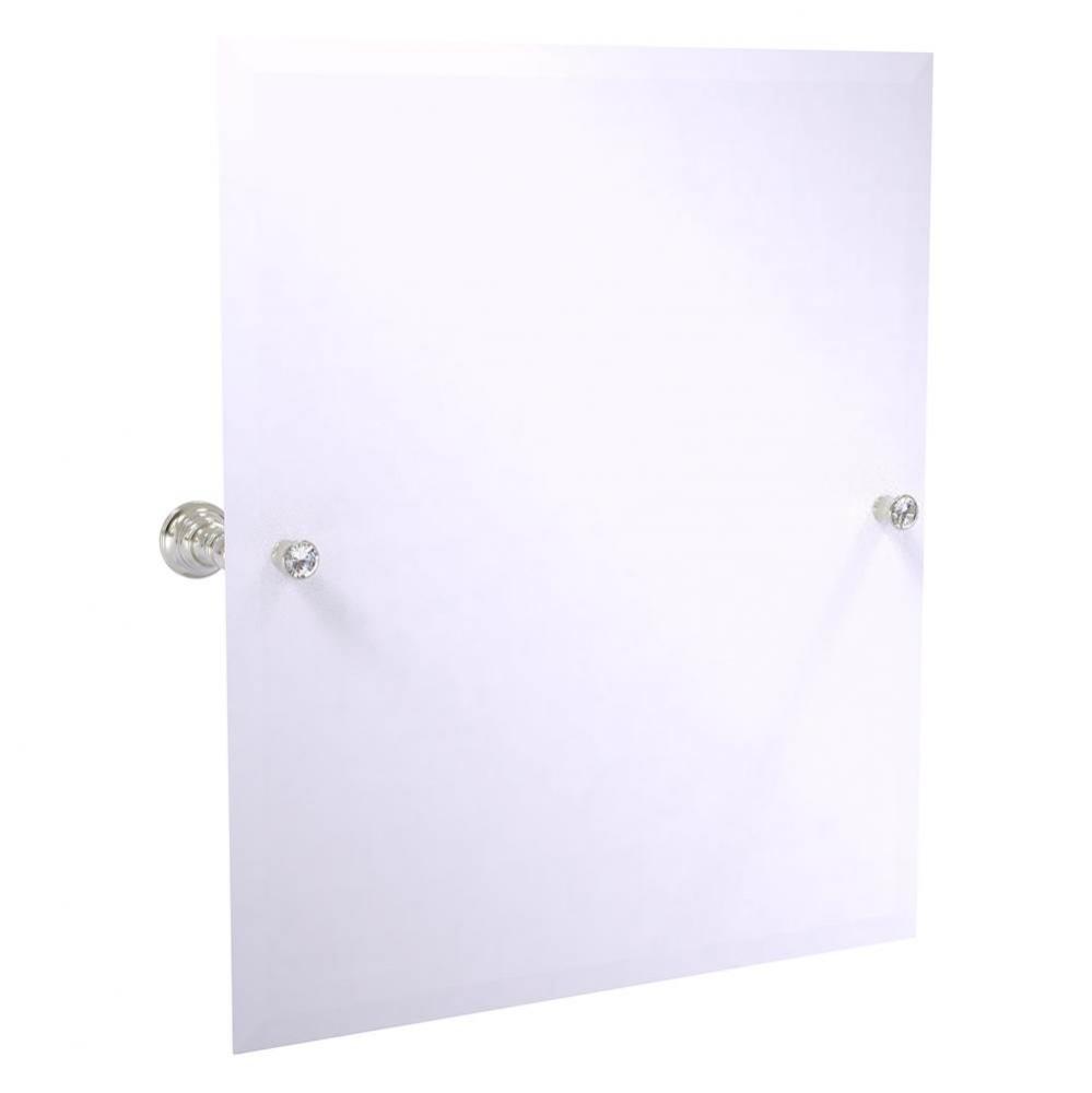 Carolina Crystal Collection Frameless Rectangular Tilt Mirror with Beveled Edge - Satin Nickel