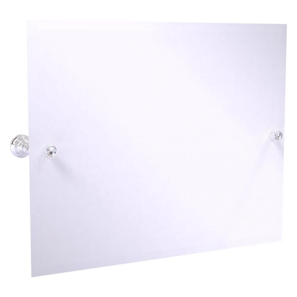 Carolina Crystal Collection Landscape Rectangular Tilt Mirror with Beveled Edge - Satin Chrome