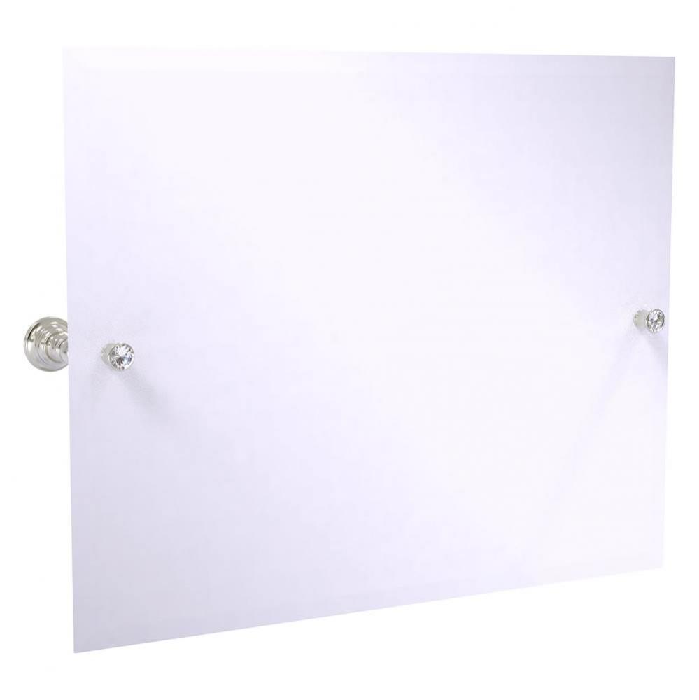 Carolina Crystal Collection Landscape Rectangular Tilt Mirror with Beveled Edge - Satin Nickel