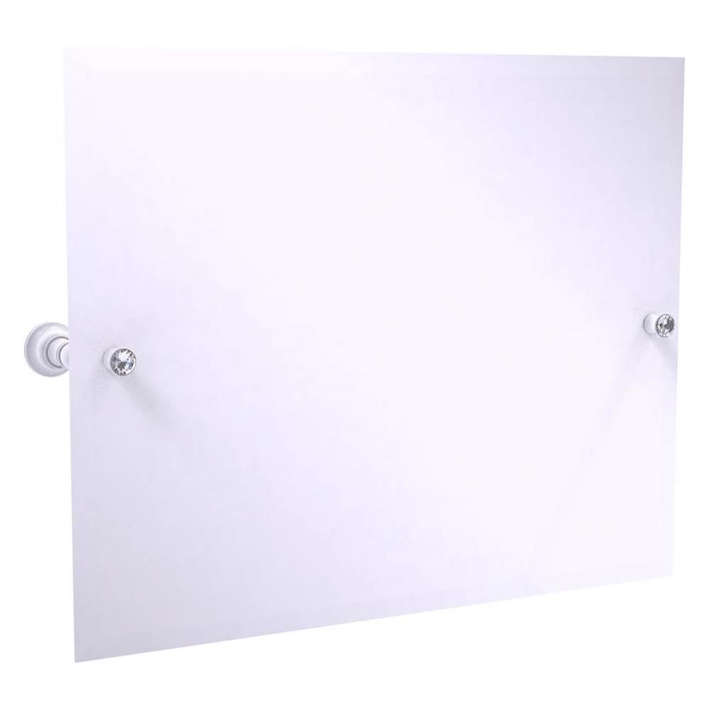 Carolina Crystal Collection Landscape Rectangular Tilt Mirror with Beveled Edge - Matte White
