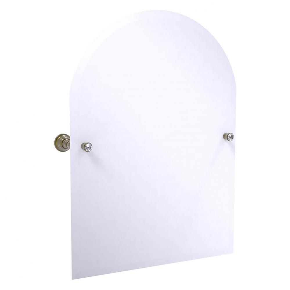 Carolina Crystal Collection Frameless Arched Top Tilt Mirror with Beveled Edge - Antique Brass