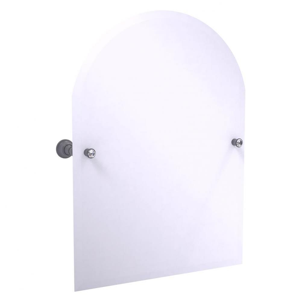 Carolina Crystal Collection Frameless Arched Top Tilt Mirror with Beveled Edge - Matte Gray
