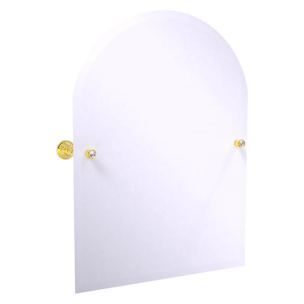 Carolina Crystal Collection Frameless Arched Top Tilt Mirror with Beveled Edge - Polished Brass