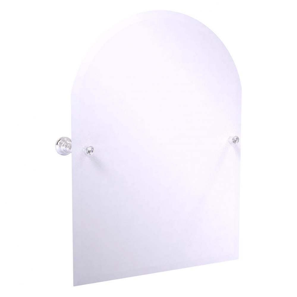 Carolina Crystal Collection Frameless Arched Top Tilt Mirror with Beveled Edge - Satin Chrome