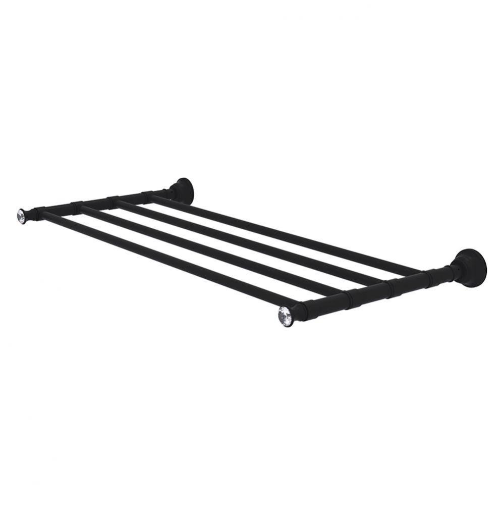 Carolina Crystal Collection 24 Inch Towel Shelf - Matte Black