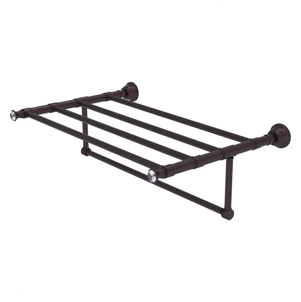 Carolina Crystal Collection 24 Inch Towel Shelf with Integrated Towel Bar - Antique Bronze