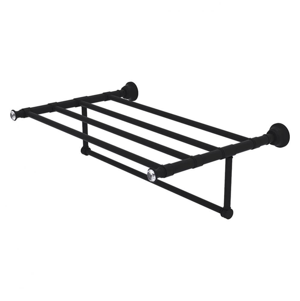 Carolina Crystal Collection 24 Inch Towel Shelf with Integrated Towel Bar - Matte Black