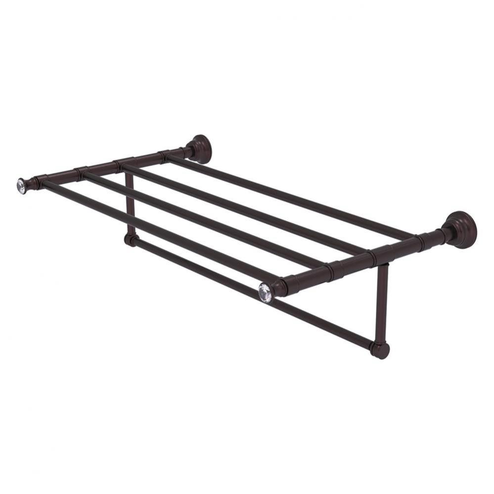 Carolina Crystal Collection 30 Inch Towel Shelf with Integrated Towel Bar - Antique Bronze