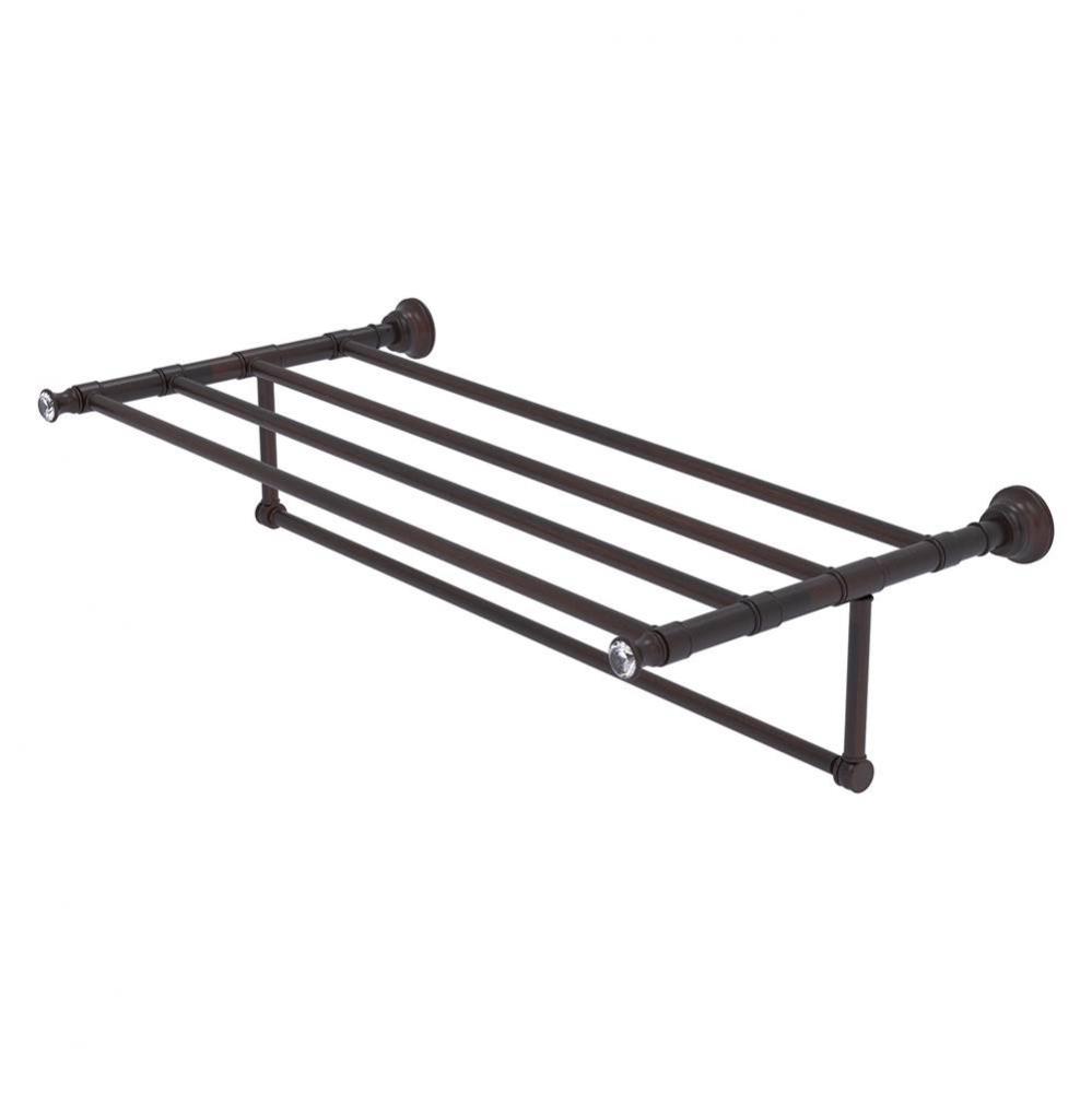 Carolina Crystal Collection 36 Inch Towel Shelf with Integrated Towel Bar - Venetian Bronze