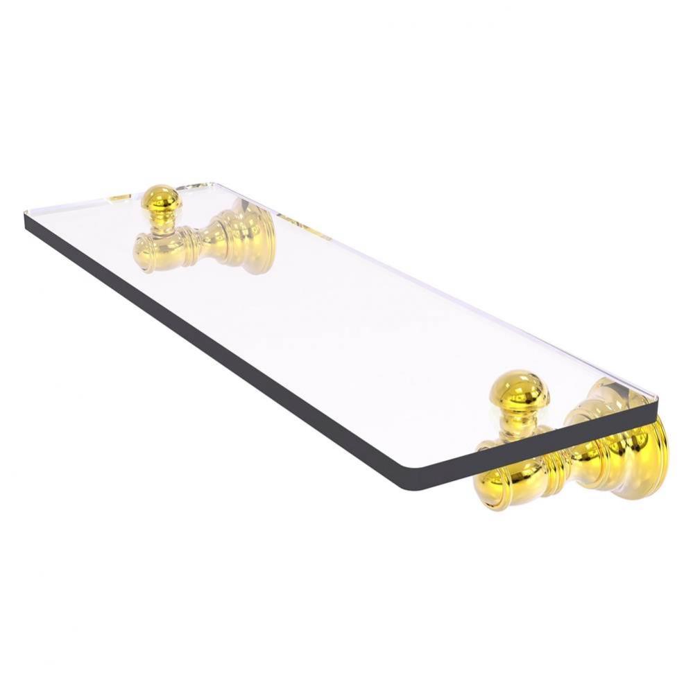 Carolina Collection 16 Inch Glass Shelf - Polished Brass