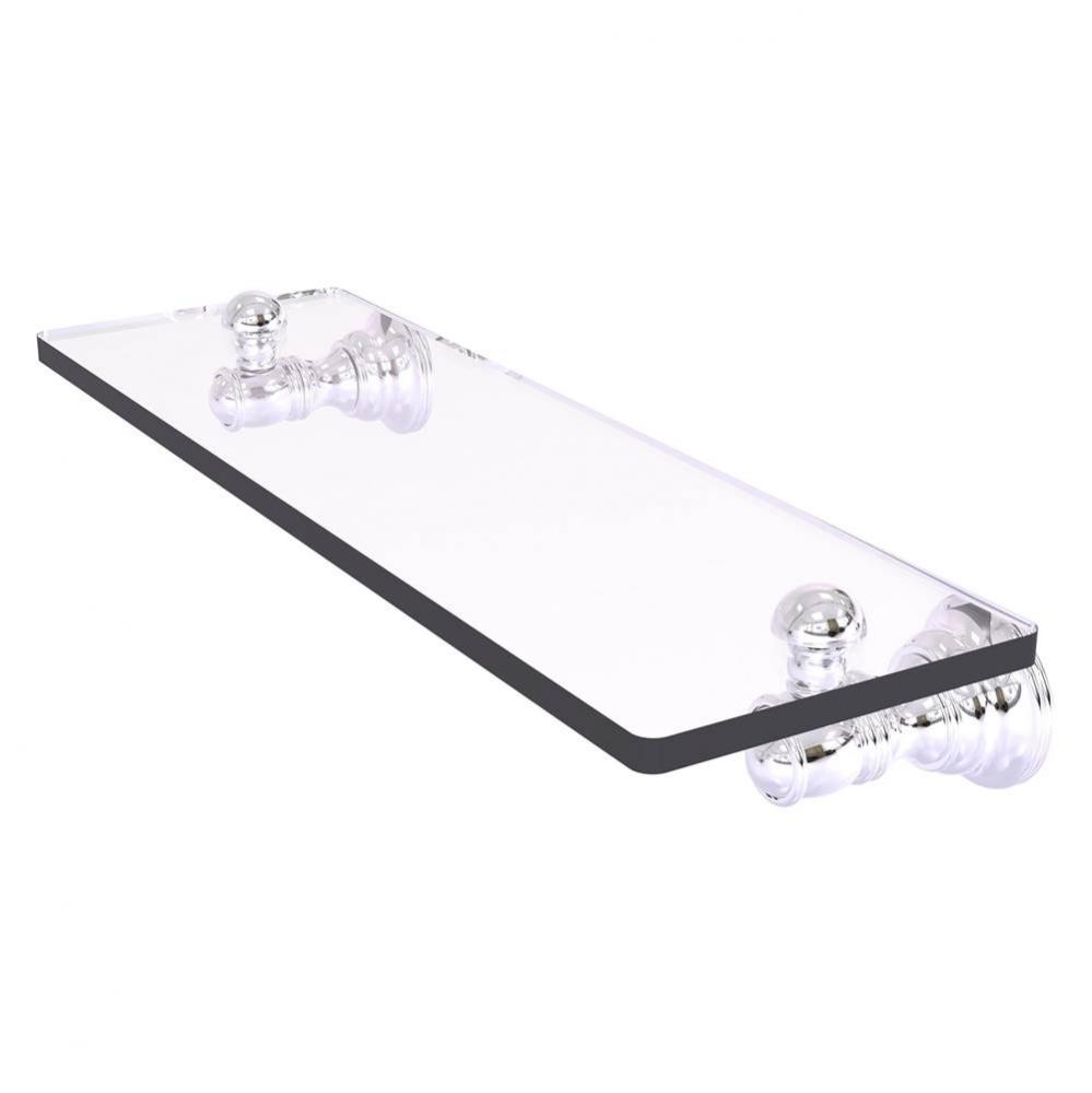 Carolina Collection 16 Inch Glass Shelf - Polished Chrome