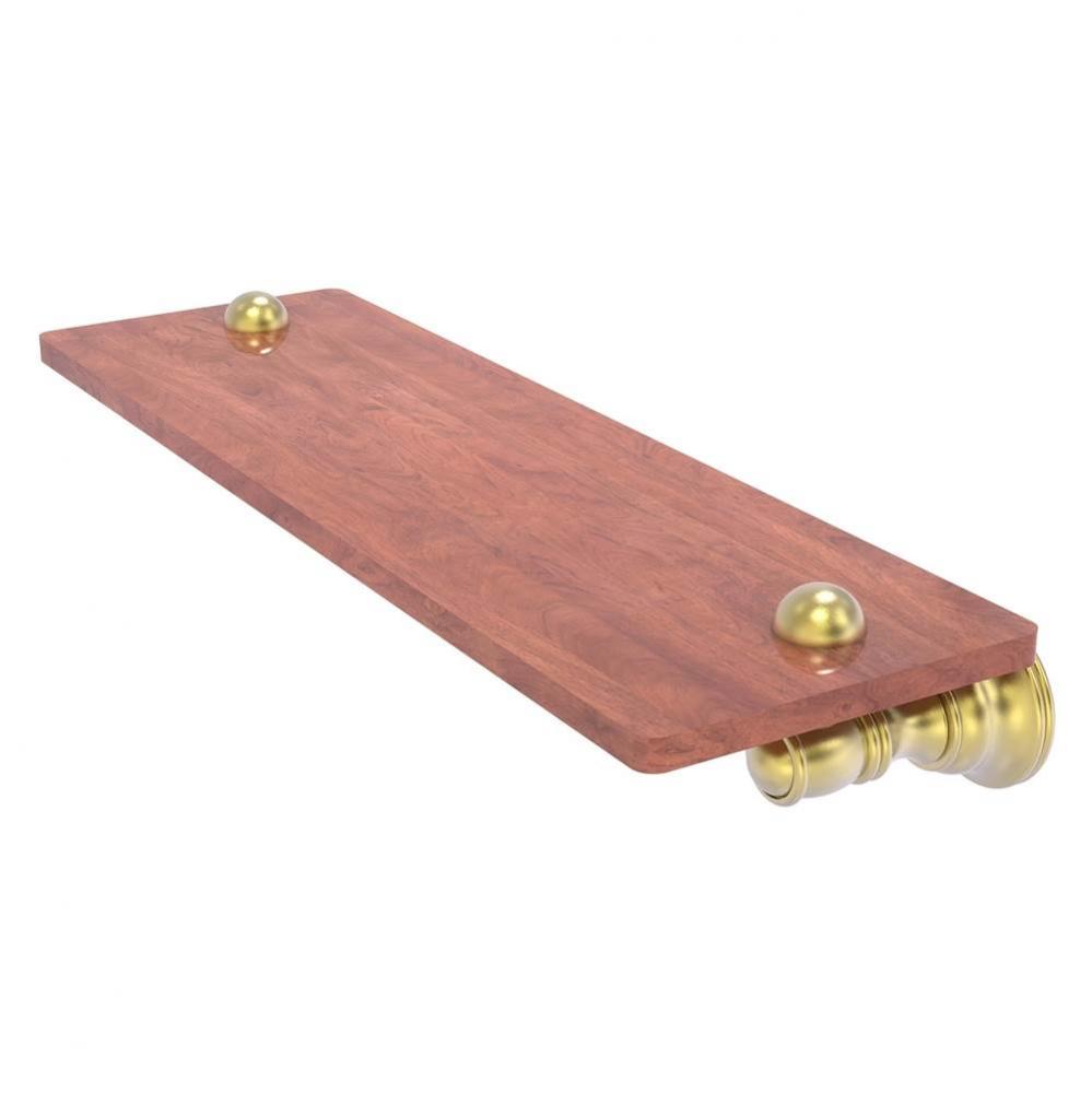 Carolina Collection 16 Inch Wood Shelf - Satin Brass