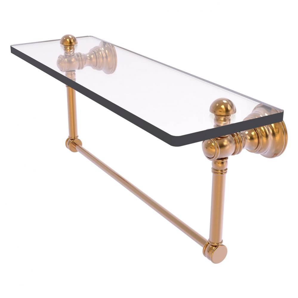 Carolina Collection 16 Inch Glass Shelf with Integrated Towel Bar - Brushed Bronze