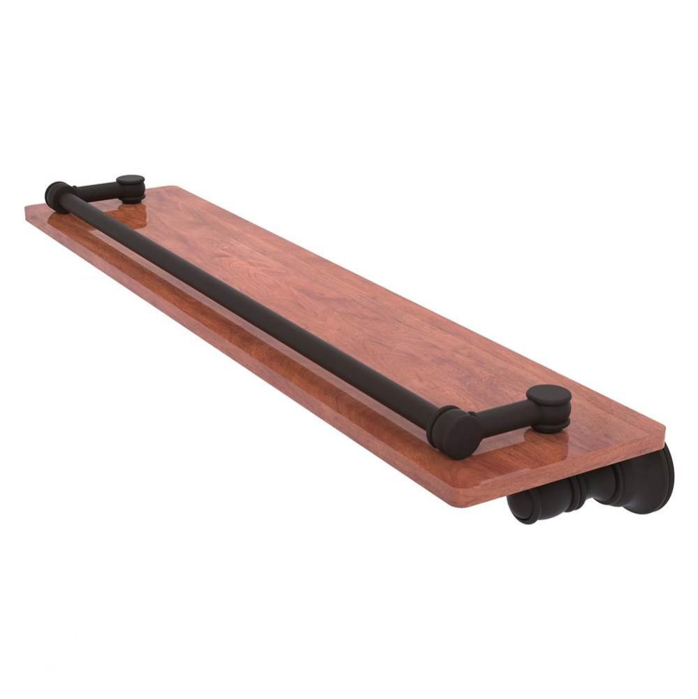 Carolina Collection 22 Inch Wood Shelf with Gallery Rail - Oil Rubbed Bronze