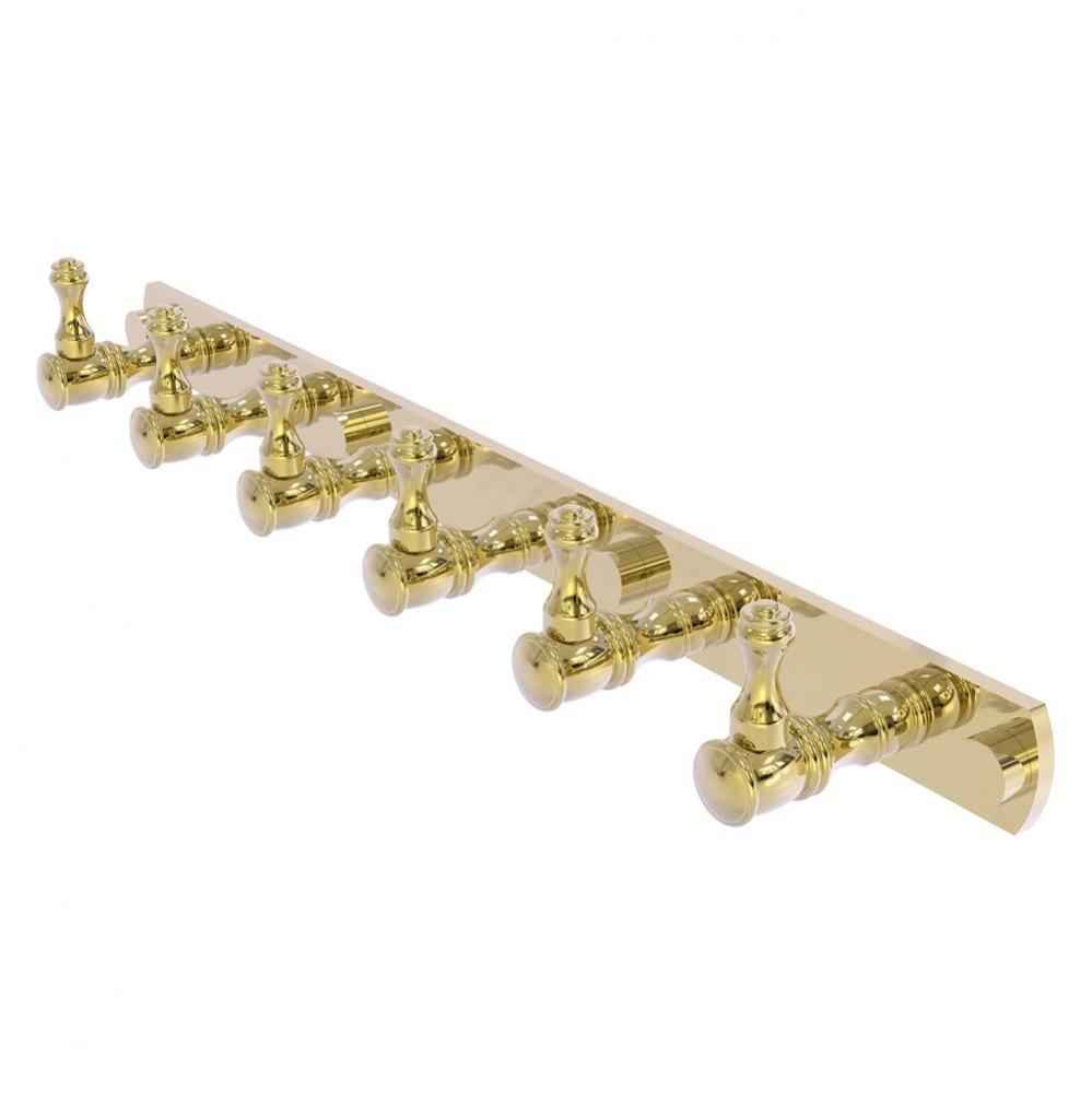 Carolina Collection 6 Position Tie and Belt Rack - Unlacquered Brass