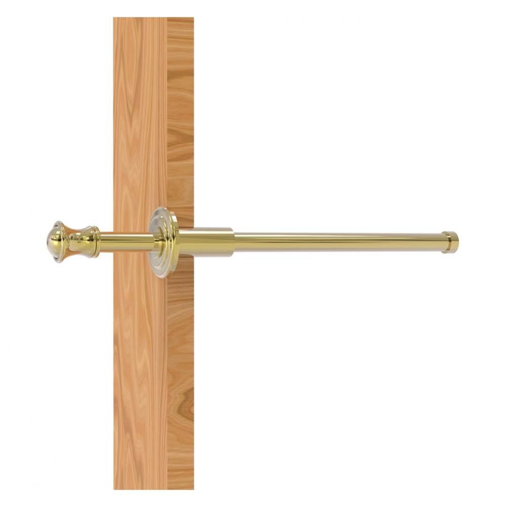 Carolina Collection Retractable Pullout Garment Rod - Unlacquered Brass