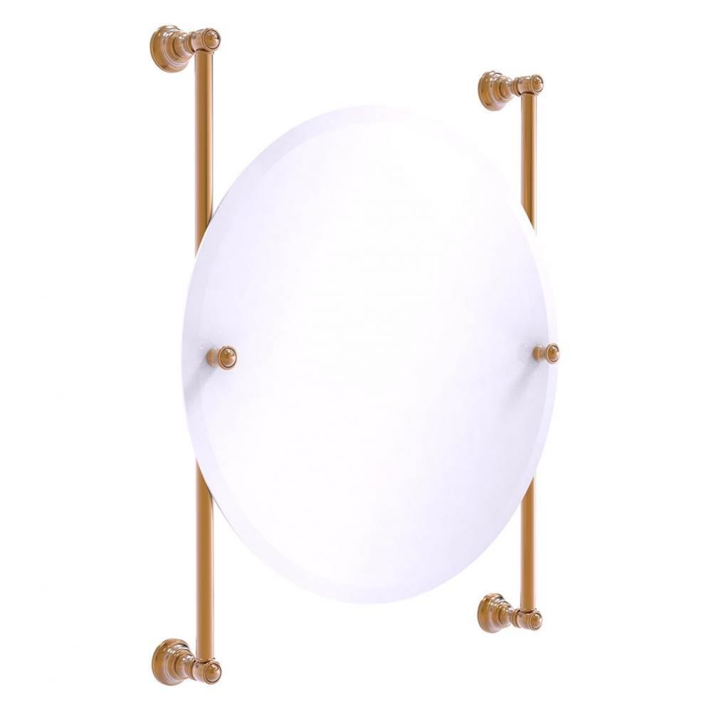 Carolina Collection Round Frameless Rail Mounted Mirror - Brushed Bronze