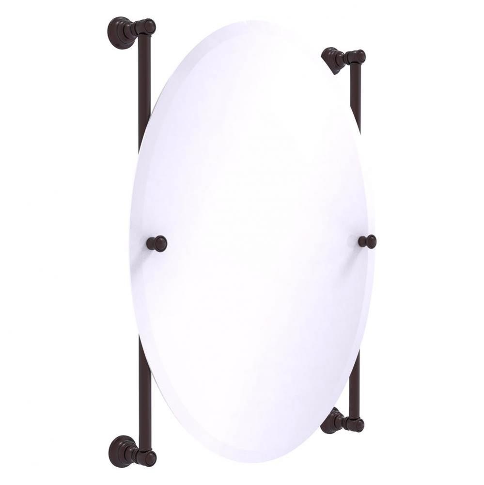 Carolina Collection Oval Frameless Rail Mounted Mirror - Antique Bronze