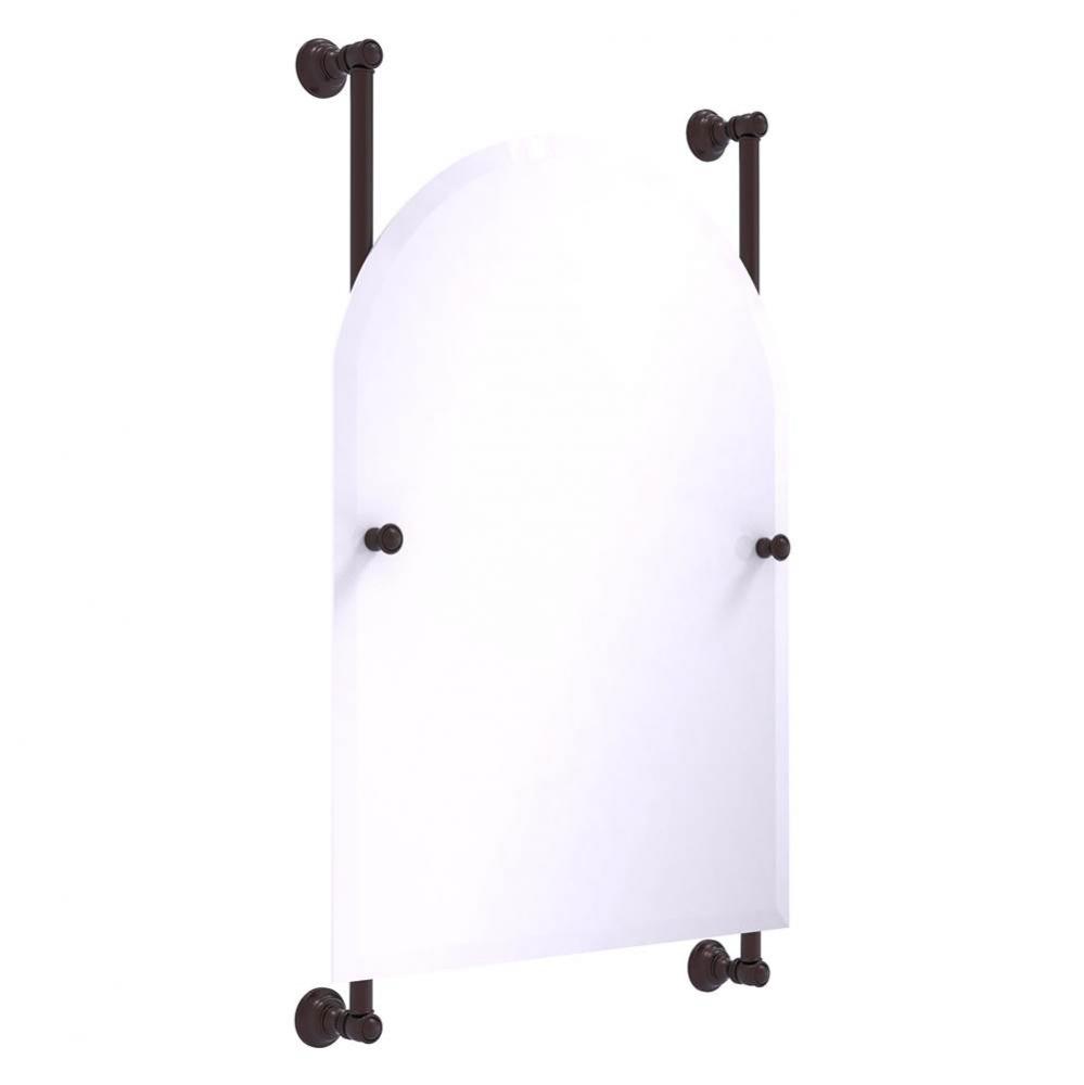 Carolina Collection Arched Top Frameless Rail Mounted Mirror - Antique Bronze