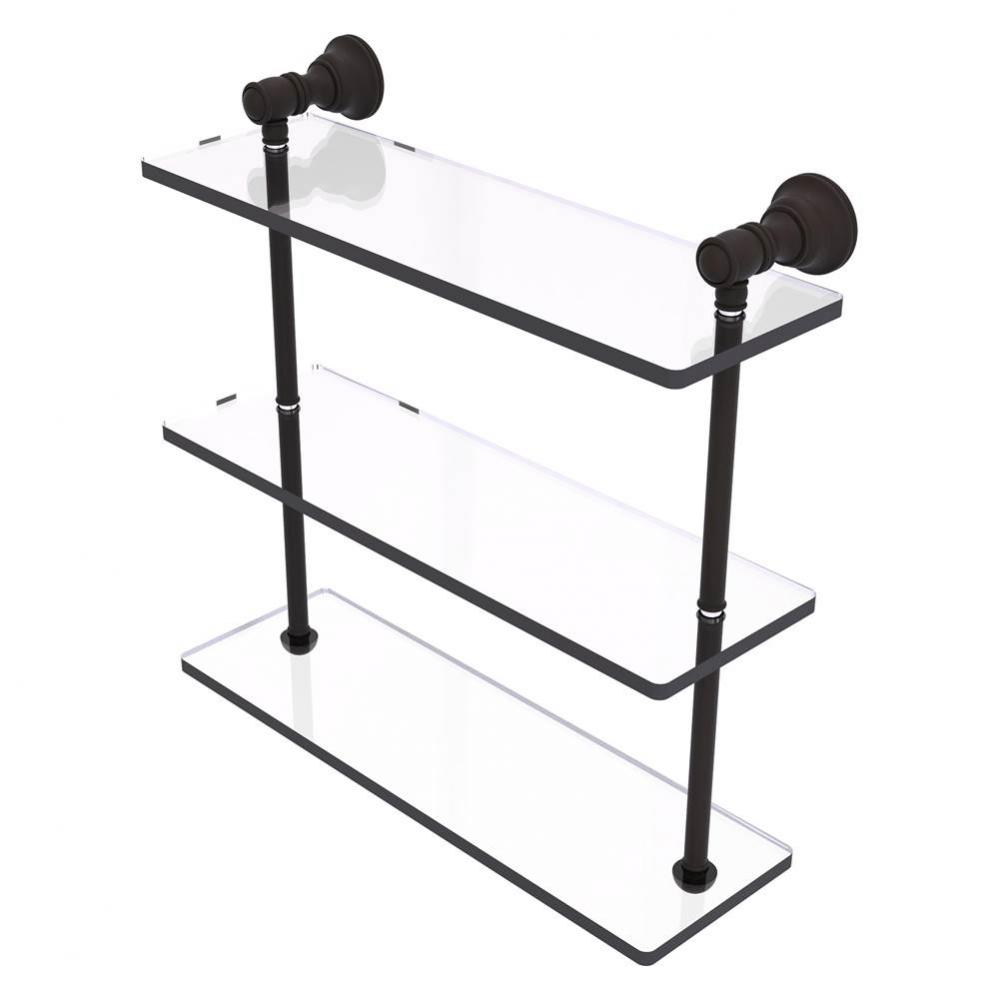 Carolina Collection 16 Inch Triple Glass Shelf - Oil Rubbed Bronze