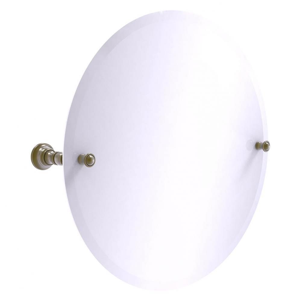 Carolina Collection Frameless Round Tilt Mirror with Beveled Edge - Antique Brass