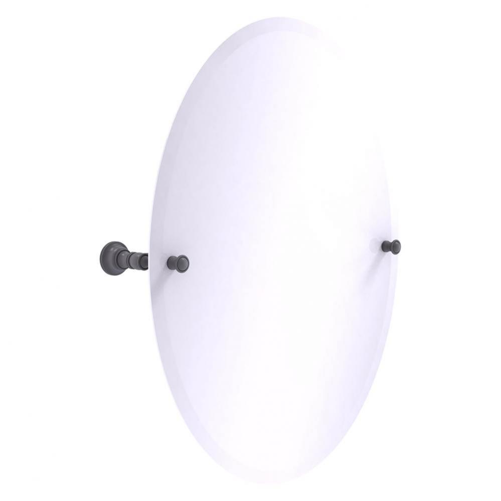 Carolina Collection Frameless Oval Tilt Mirror with Beveled Edge - Matte Gray