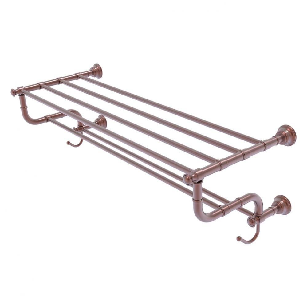 Carolina Collection 36 Inch Towel Shelf with Double Towel Bar - Antique Copper
