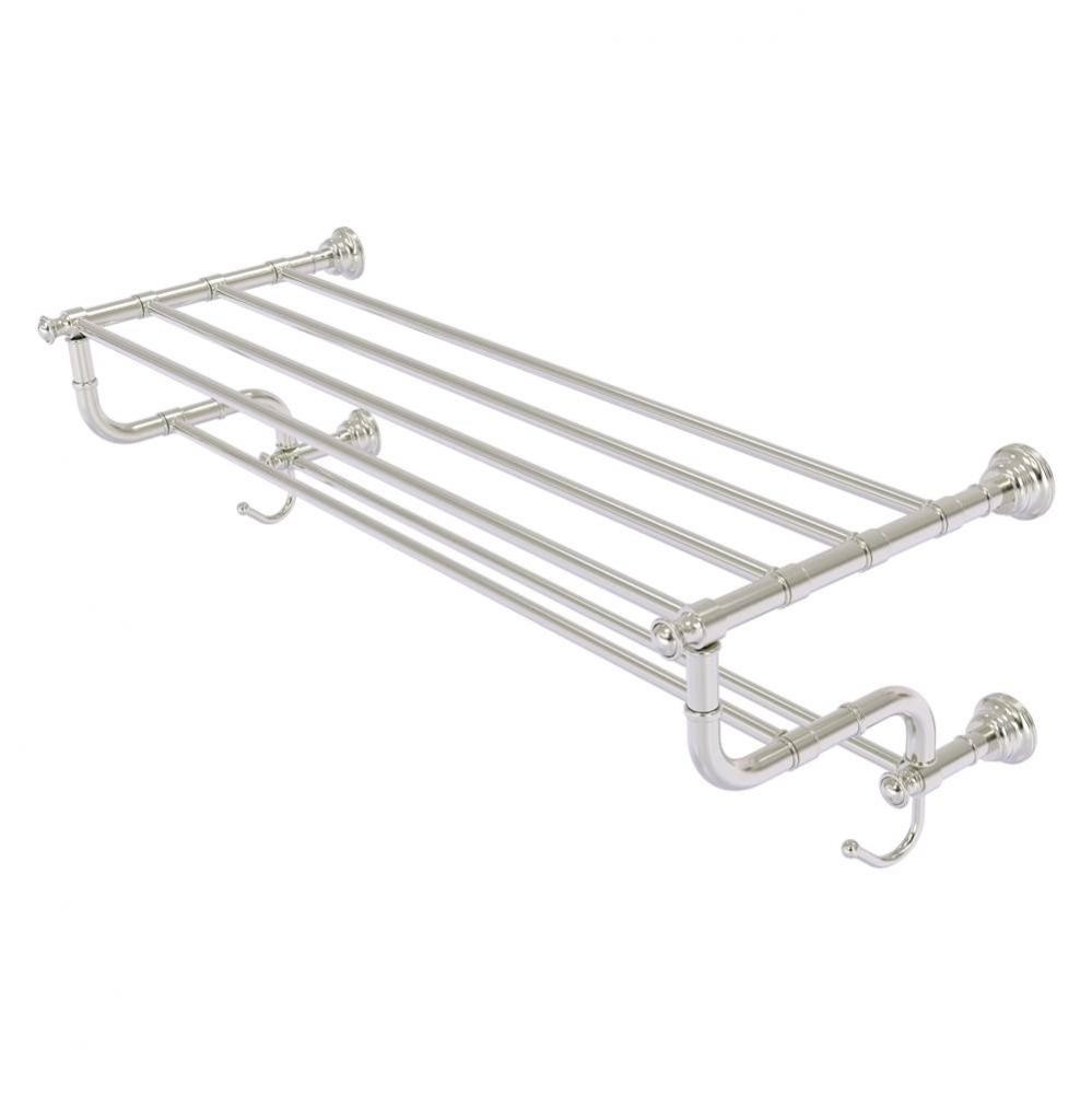 Carolina Collection 36 Inch Towel Shelf with Double Towel Bar - Satin Nickel