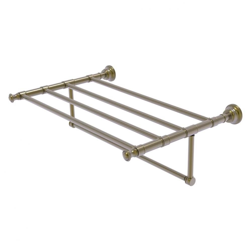 Carolina Collection 24 Inch Towel Shelf with Integrated Towel Bar - Antique Brass