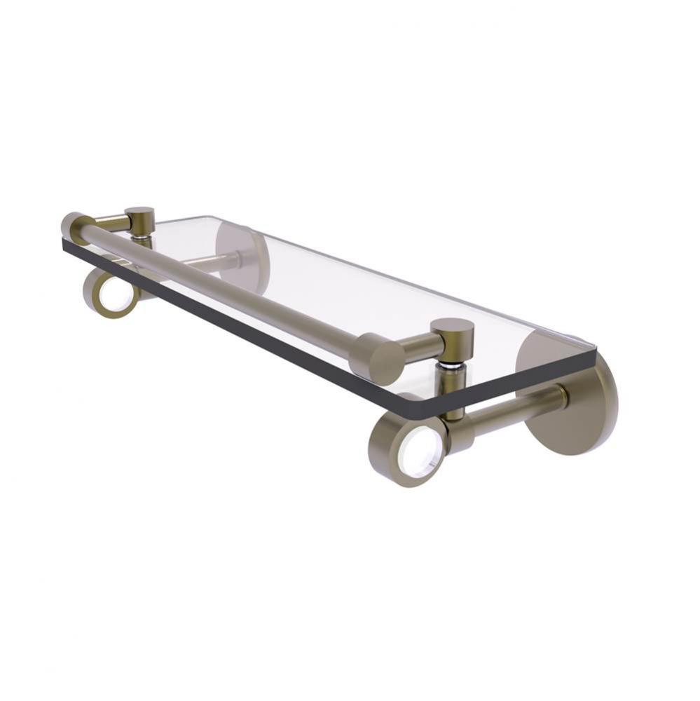 Clearview Collection 16 Inch Glass Shelf with Gallery Rail