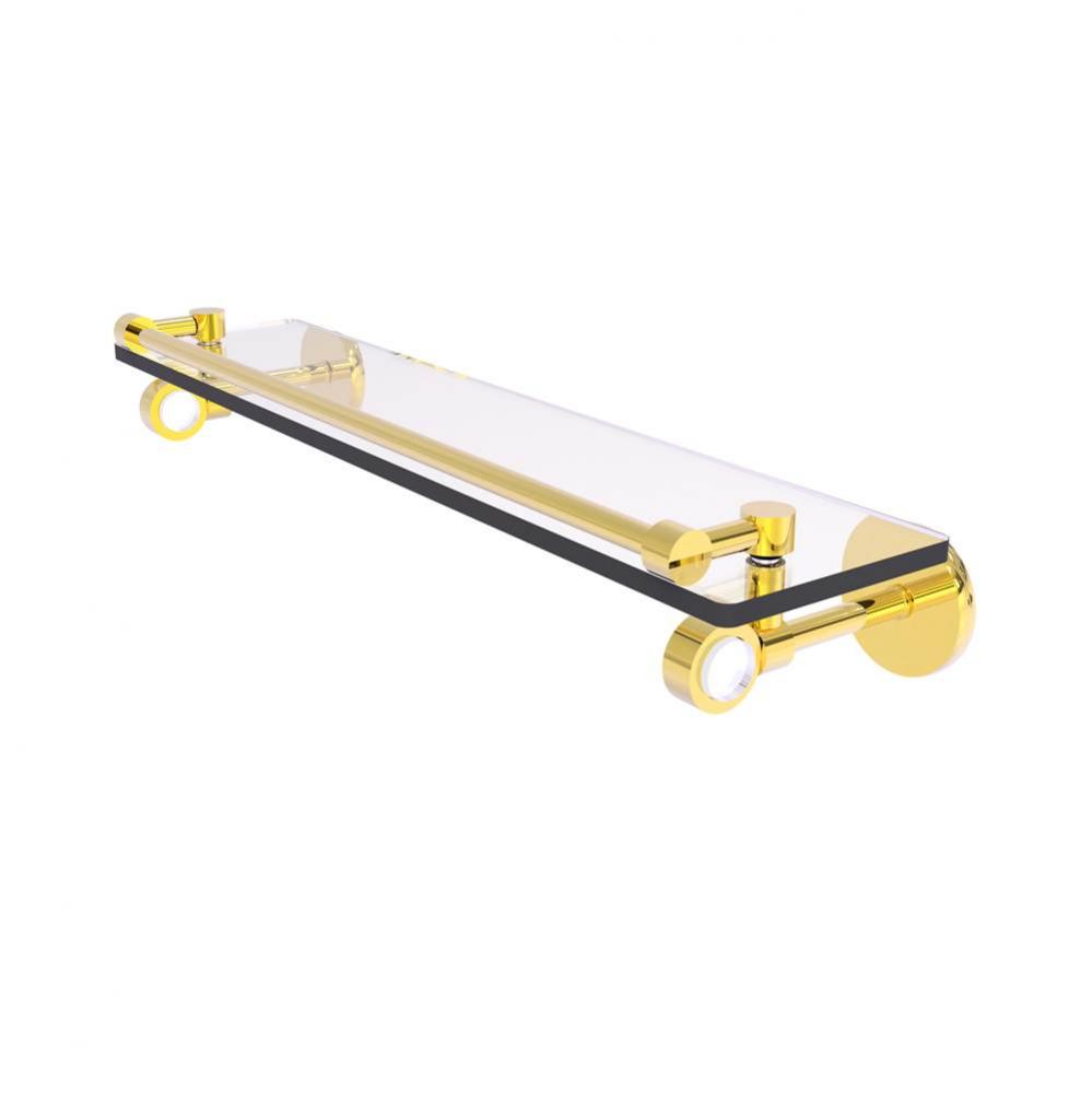 Clearview Collection 22 Inch Glass Shelf with Gallery Rail