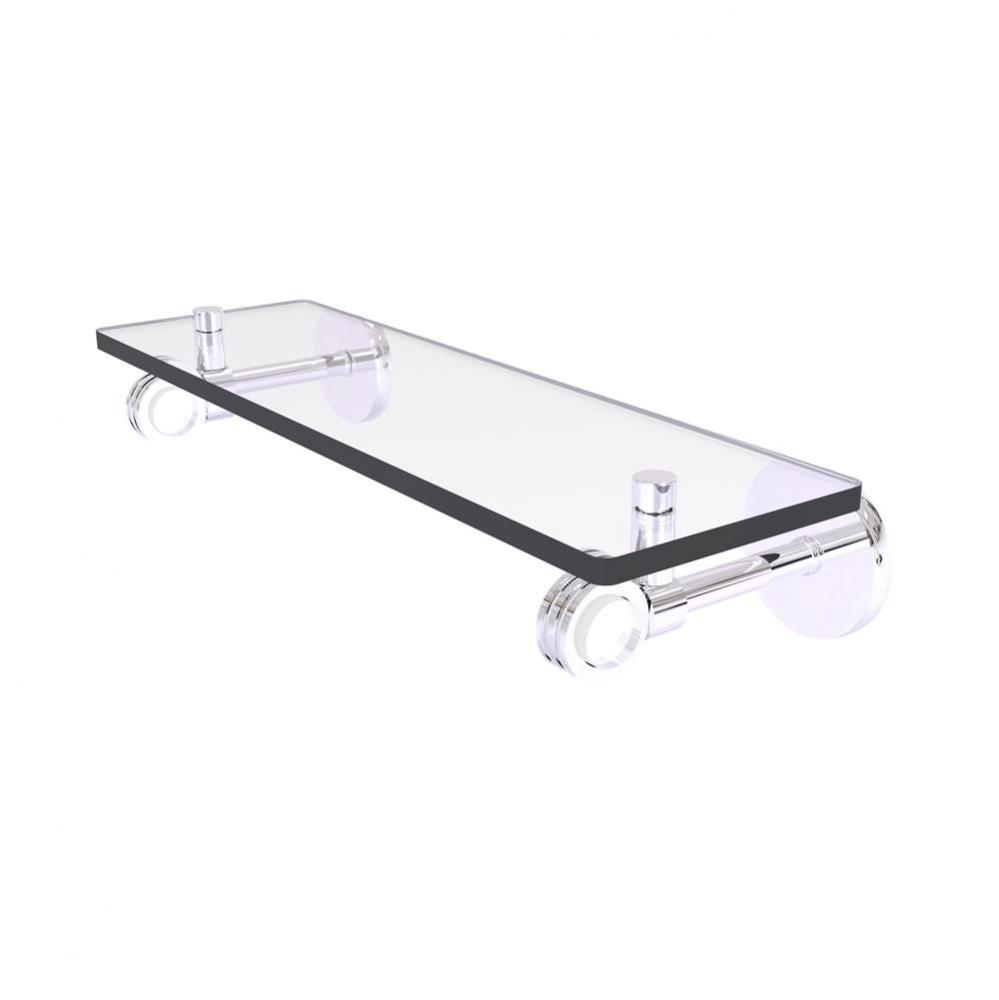 Clearview Collection 16 Inch Glass Shelf with Dotted Accents