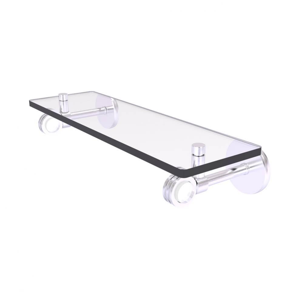 Clearview Collection 16 Inch Glass Shelf with Dotted Accents