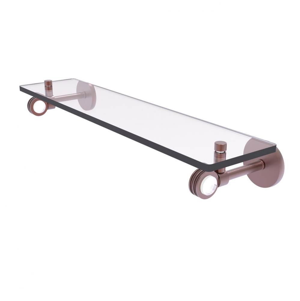 Clearview Collection 22 Inch Glass Shelf with Dotted Accents
