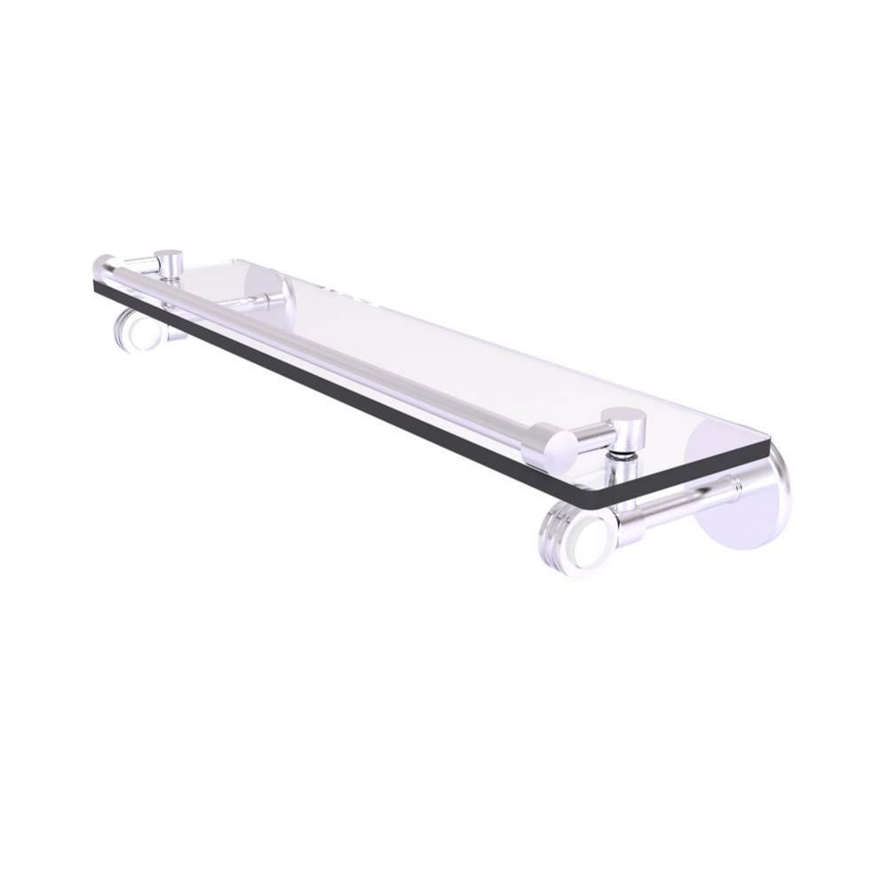 Clearview Collection 22 Inch Gallery Rail Glass Shelf with Dotted Accents